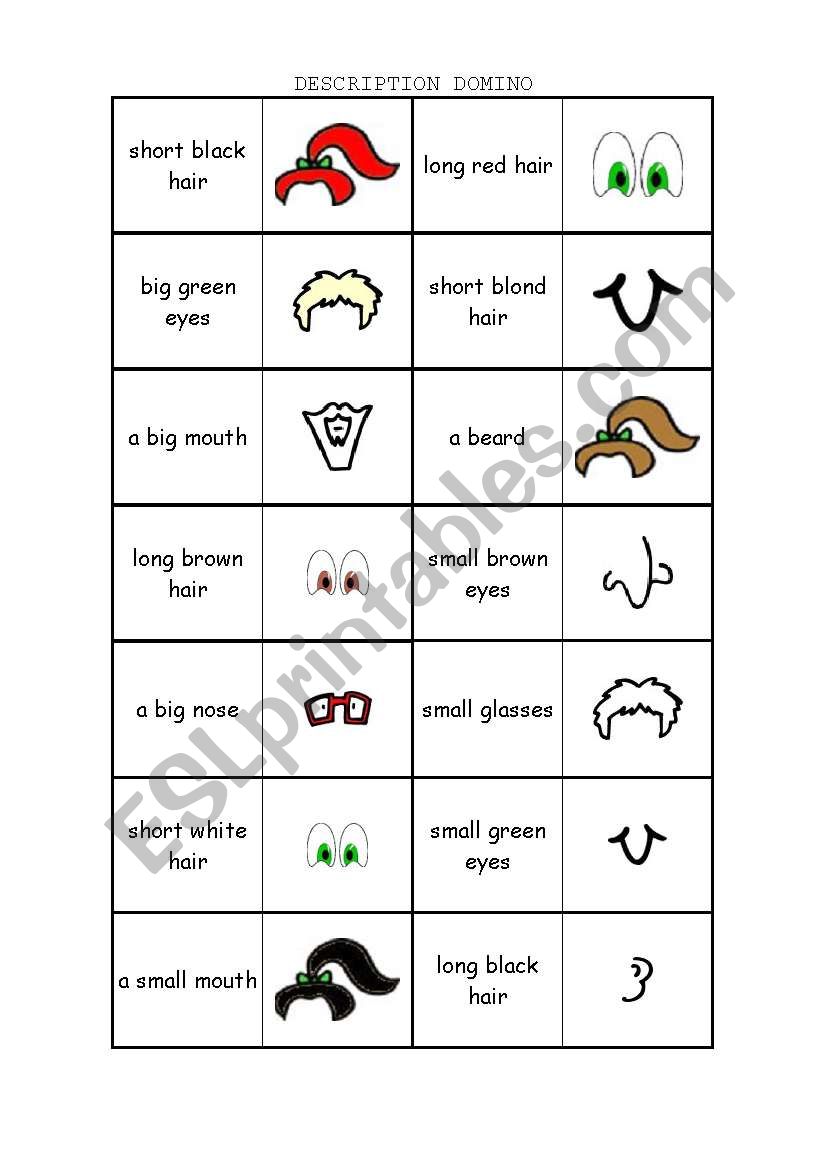 Description domino worksheet