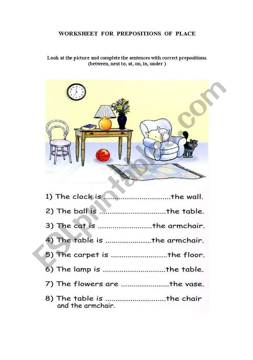 prepositions worksheet