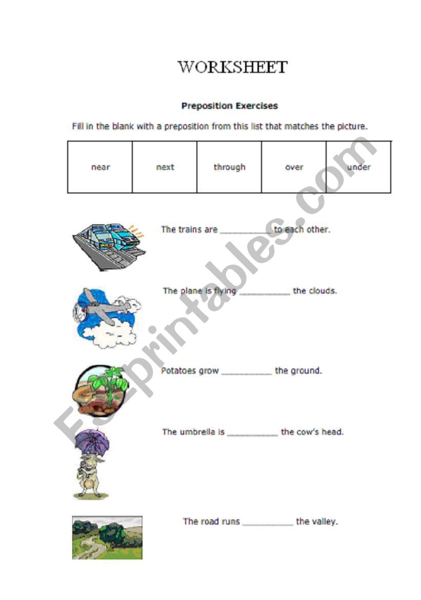 prepositions worksheet