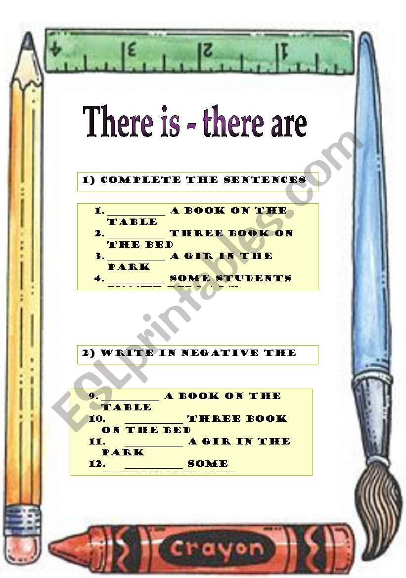 There is - There are worksheet