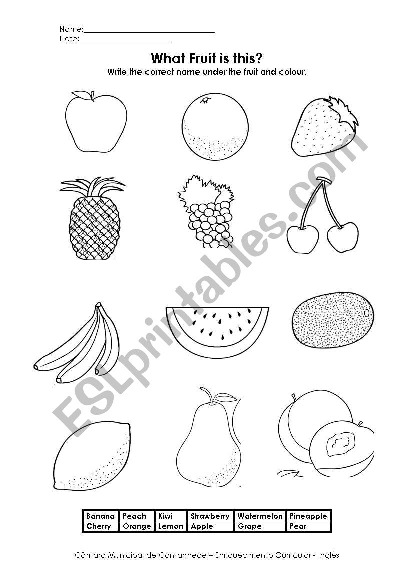 What Fruit is This? worksheet