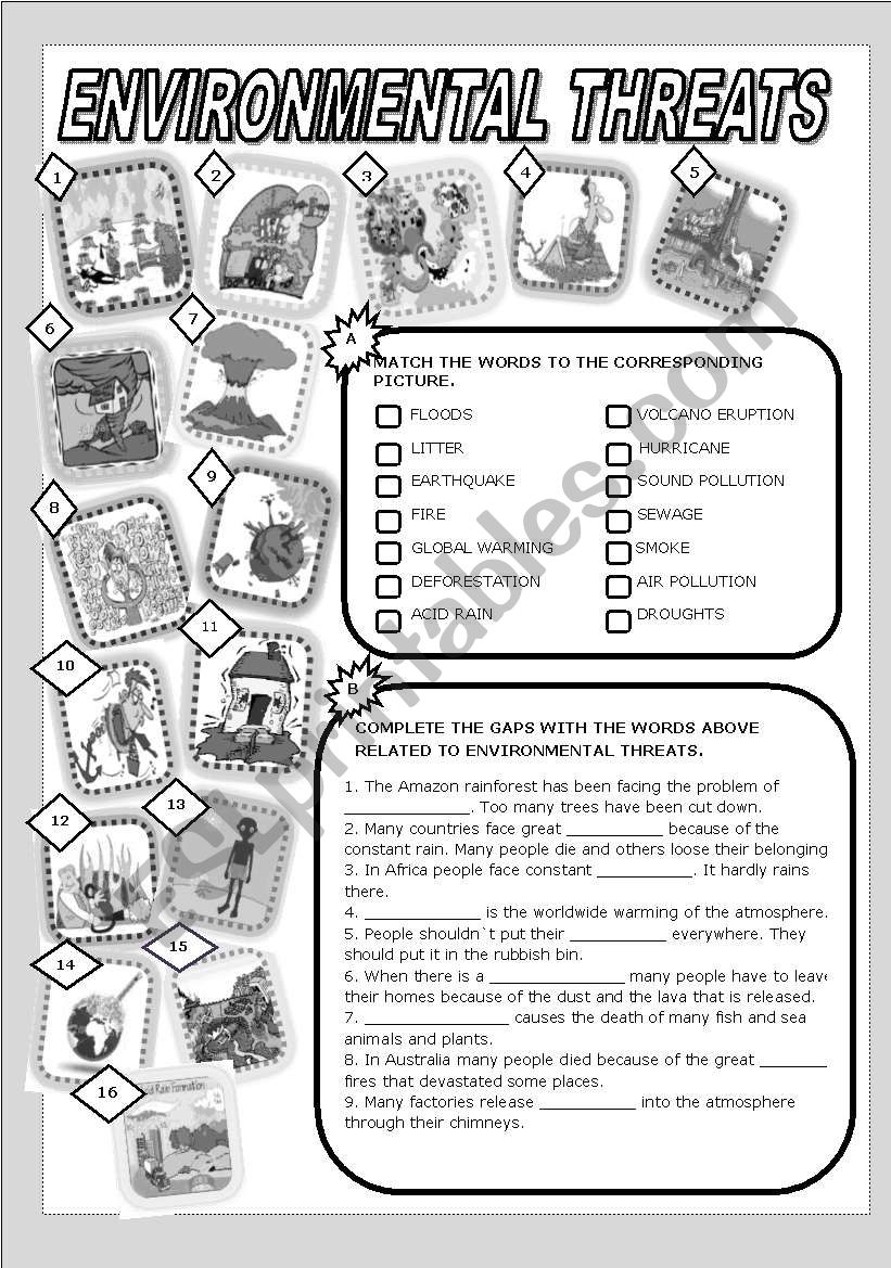 ENVIRONMENTAL THREATS worksheet