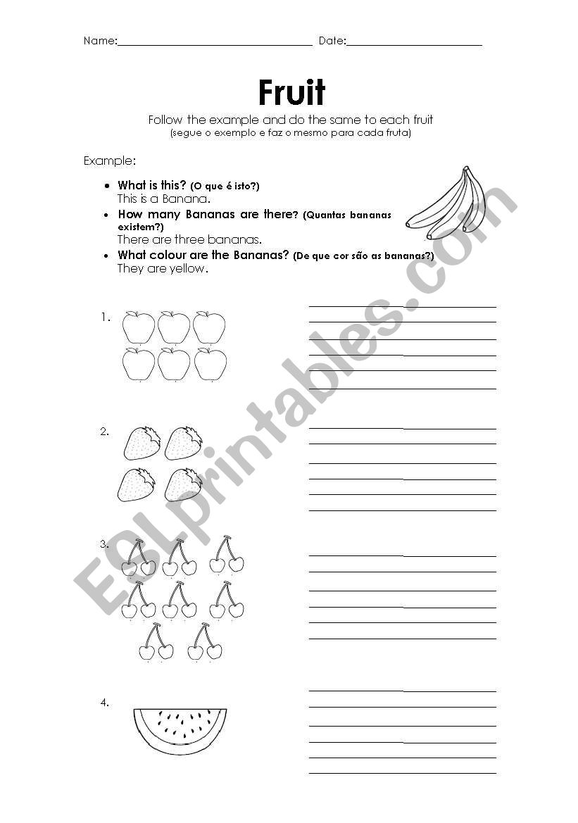 Fruit worksheet