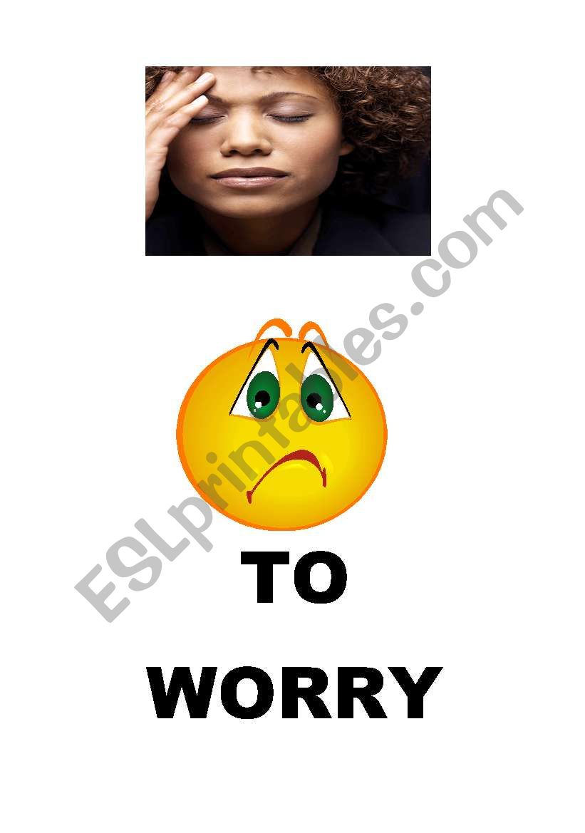 VERB FLASHCARDS - TO WORRY / TO SMILE / TO LAUGH