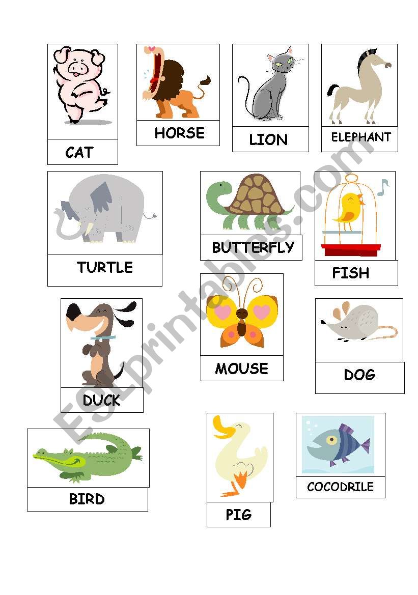Animals dominoe worksheet