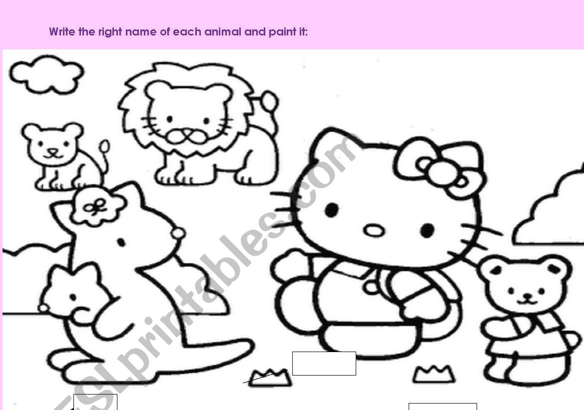 Animals worksheet