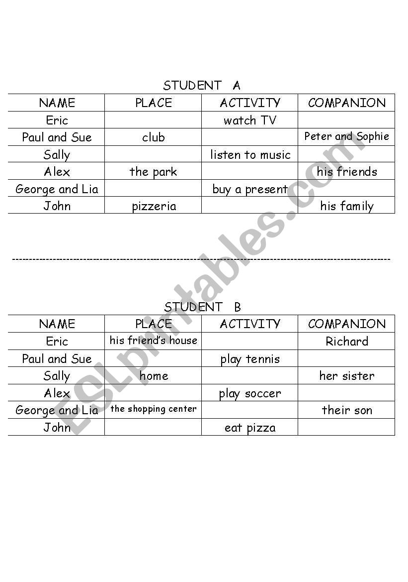 Conversation - Simple Past worksheet