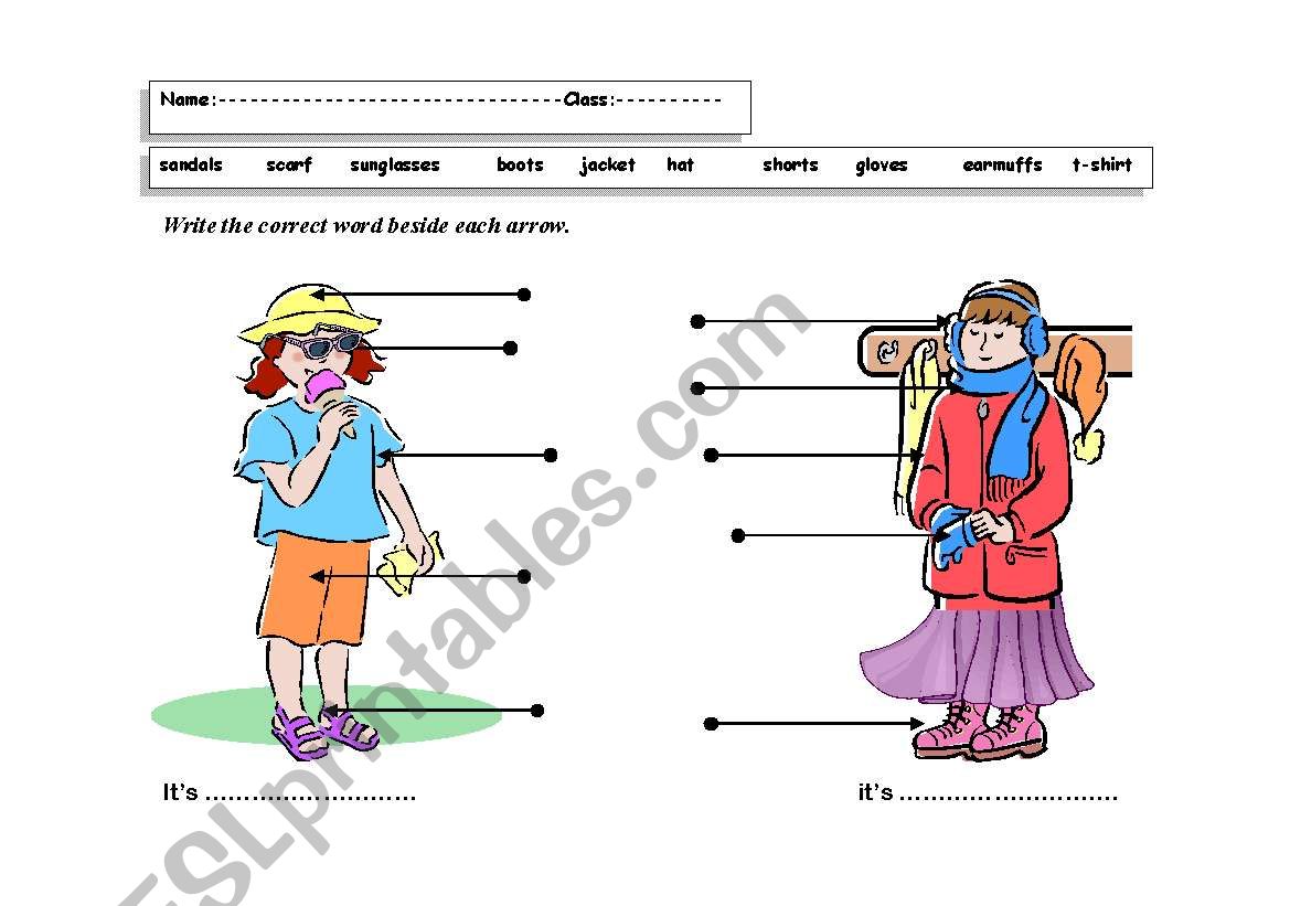 Clothes  worksheet