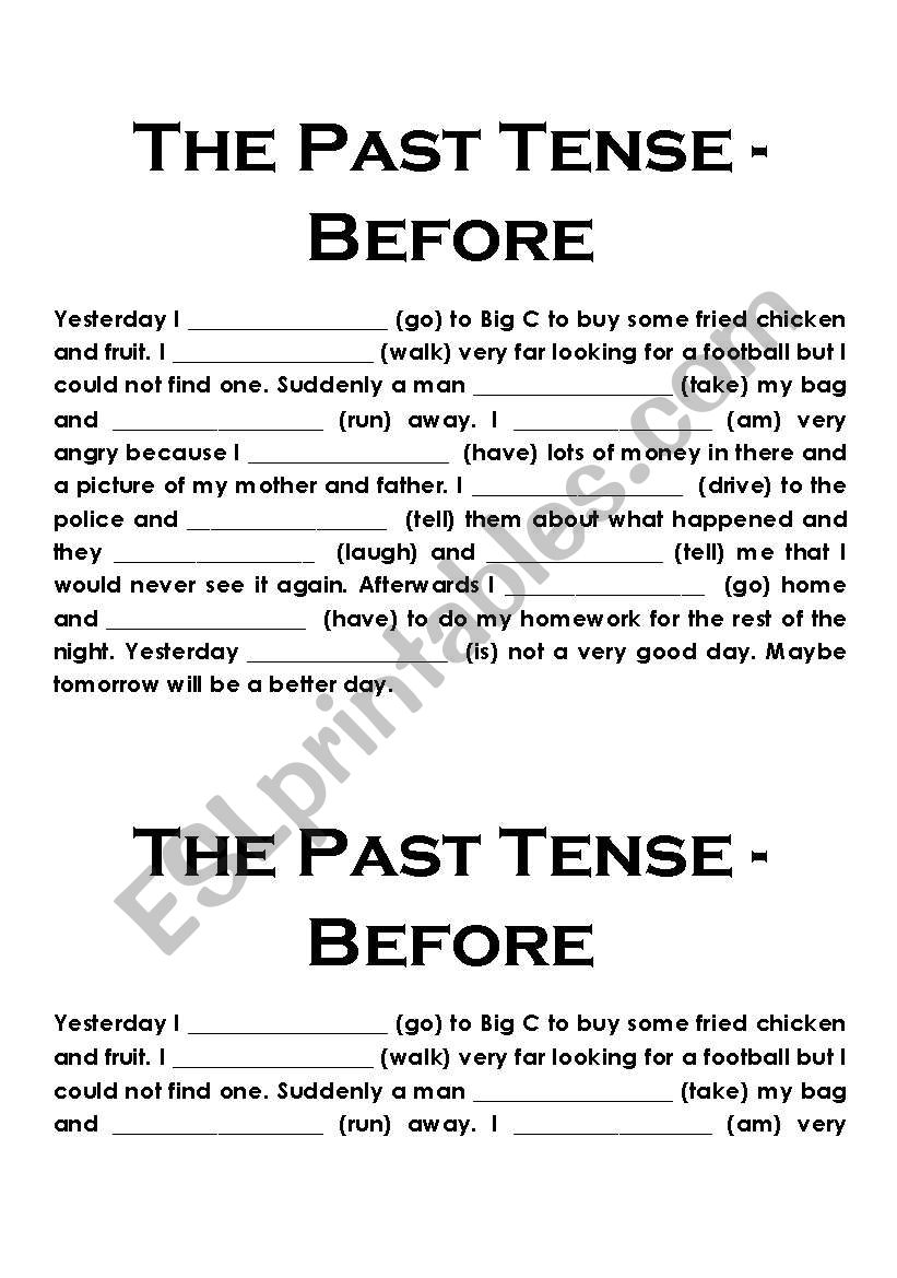 The Past Tense worksheet