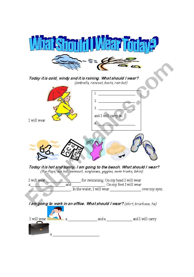 Clothing Review worksheet