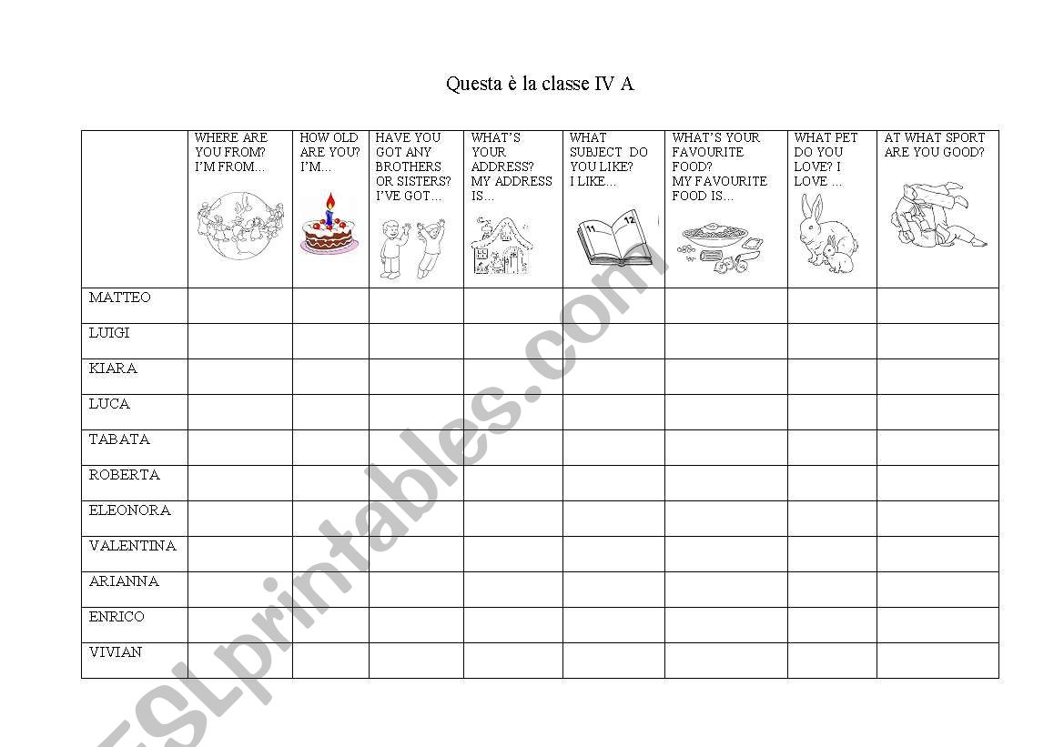this is the class... worksheet