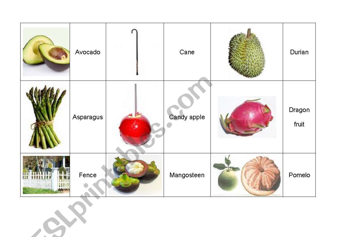 fruit worksheet