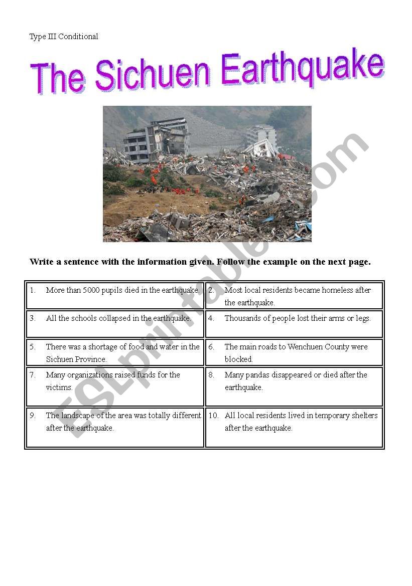 Type 3 Conditional worksheet