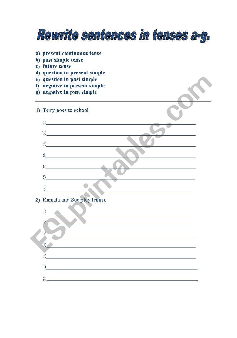 Revising tenses - present continuous, present simple, past simple, future tense