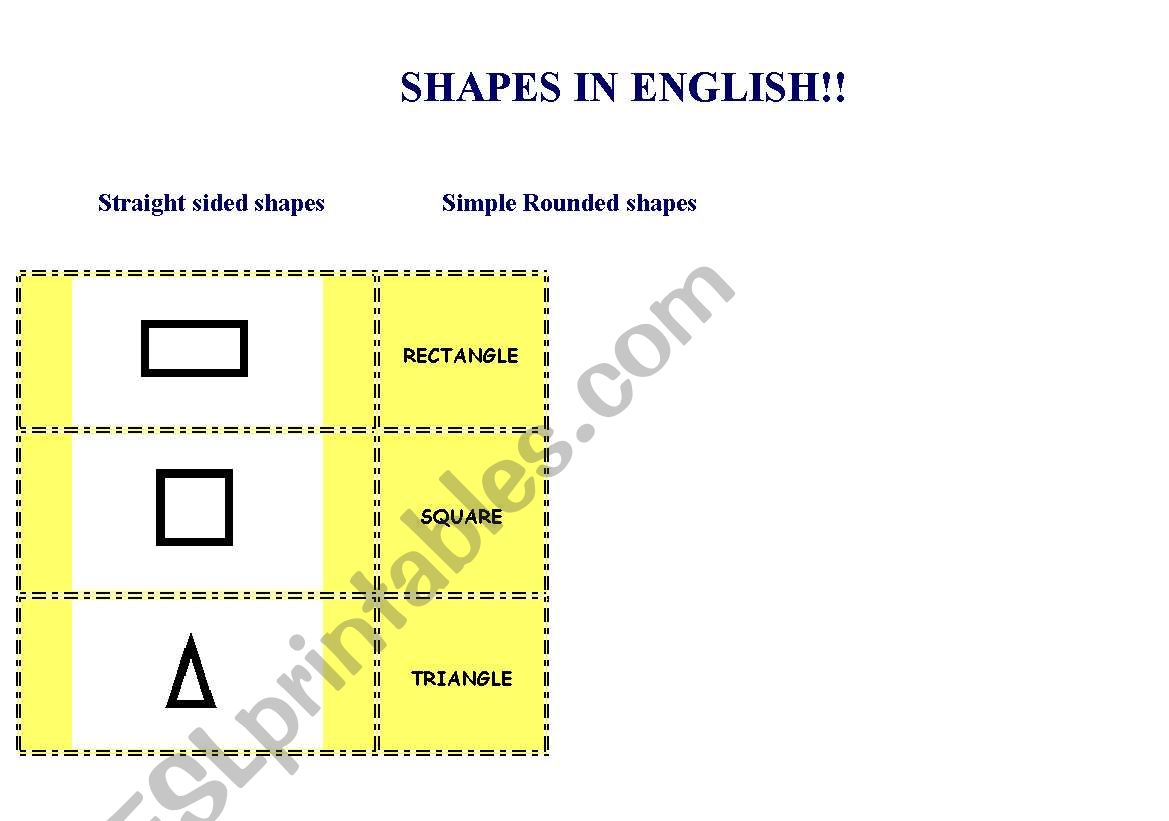 SHAPES IN ENGLISH worksheet