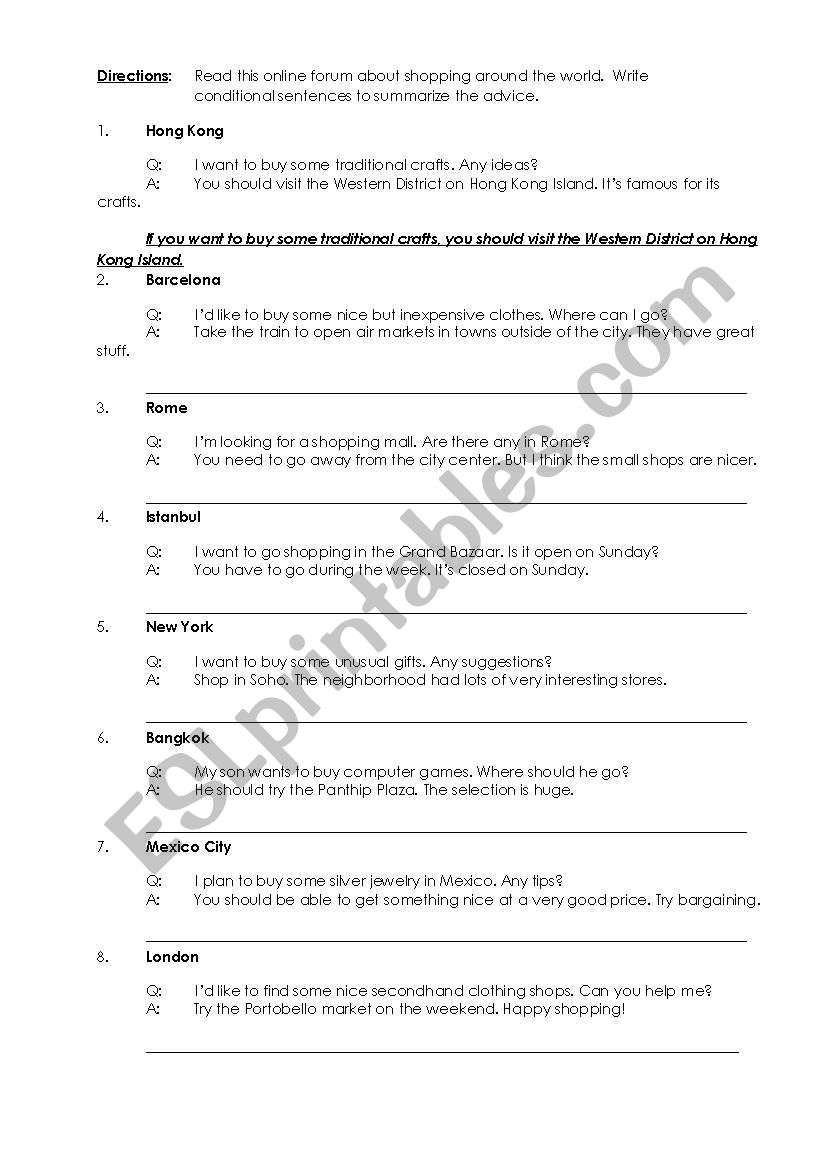 Conditionals - Present & Past worksheet