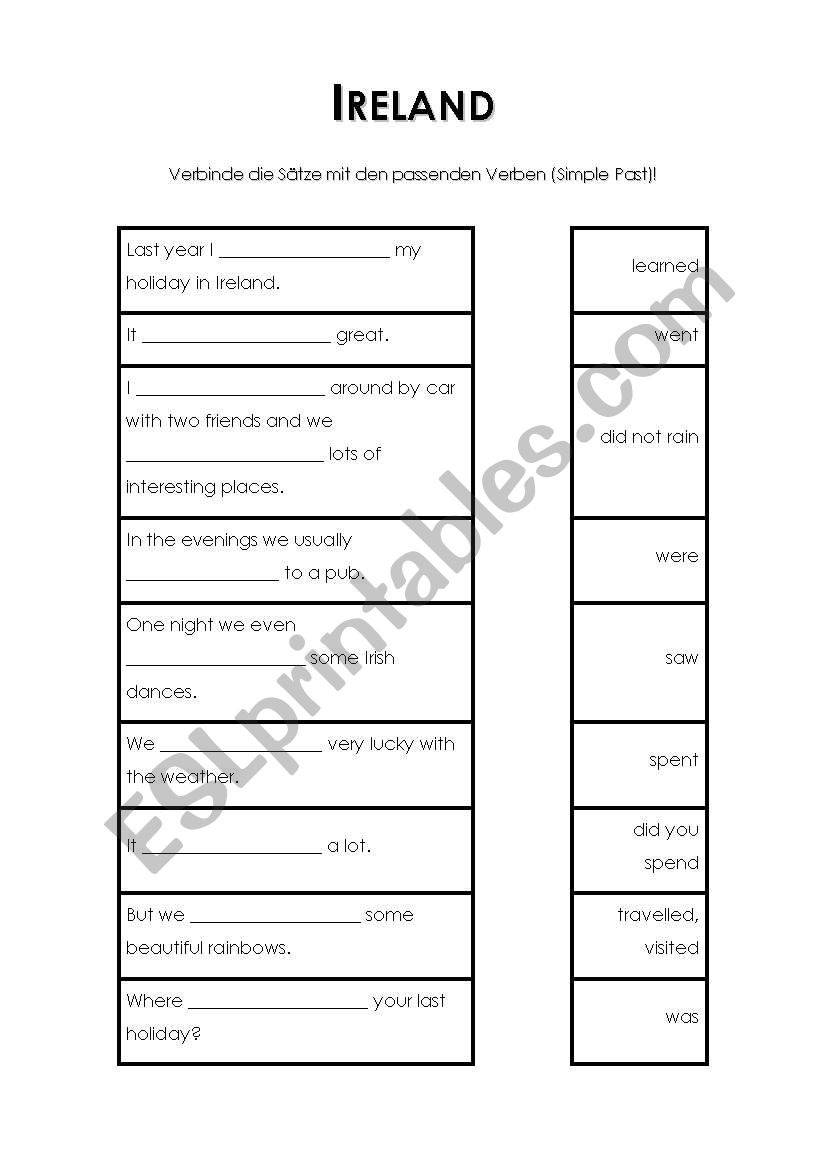 Simple Past (Ireland) worksheet