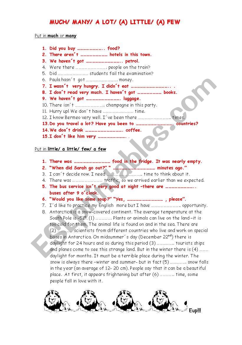 Quantifiers worksheet