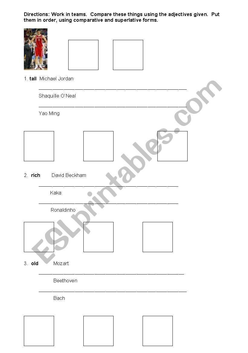 Comparatives  worksheet