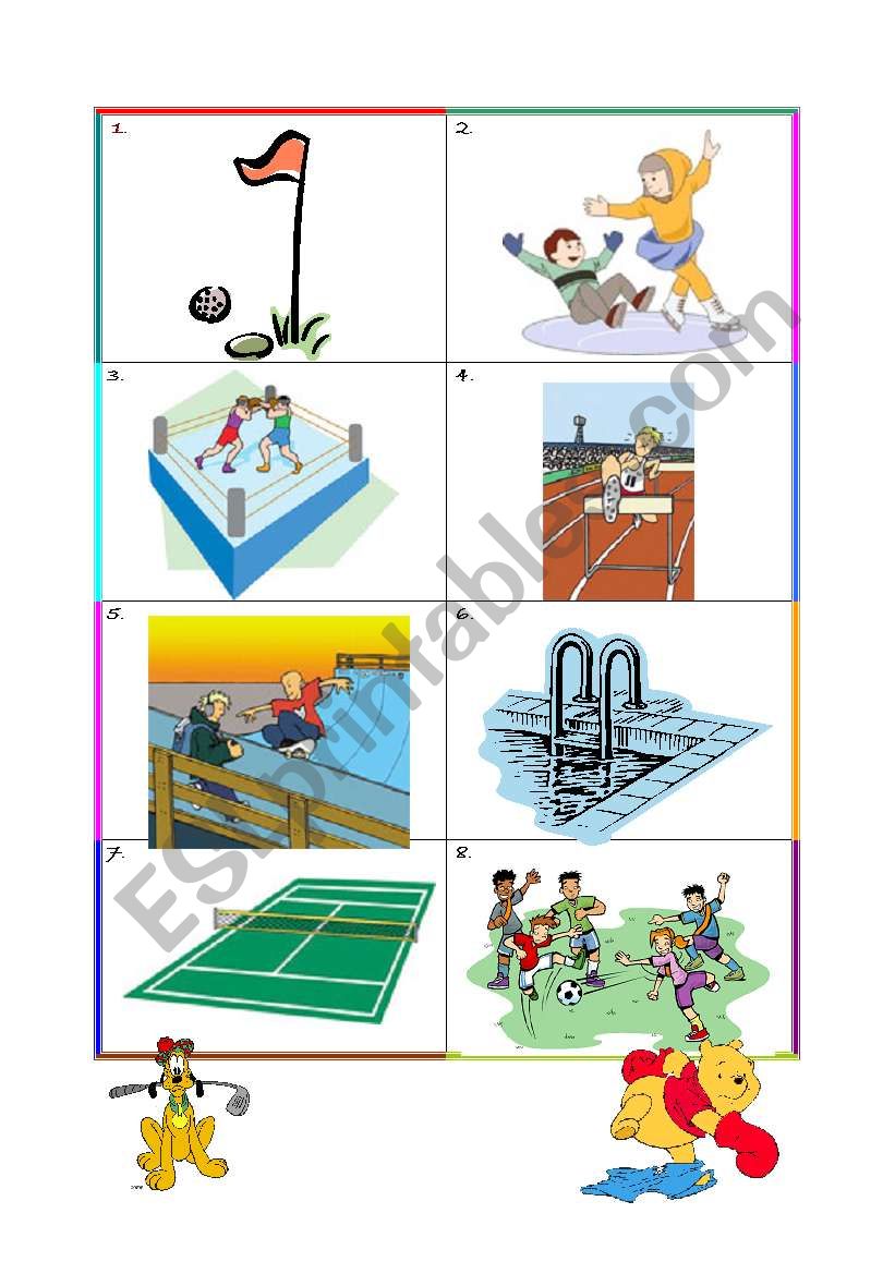 Sports places worksheet