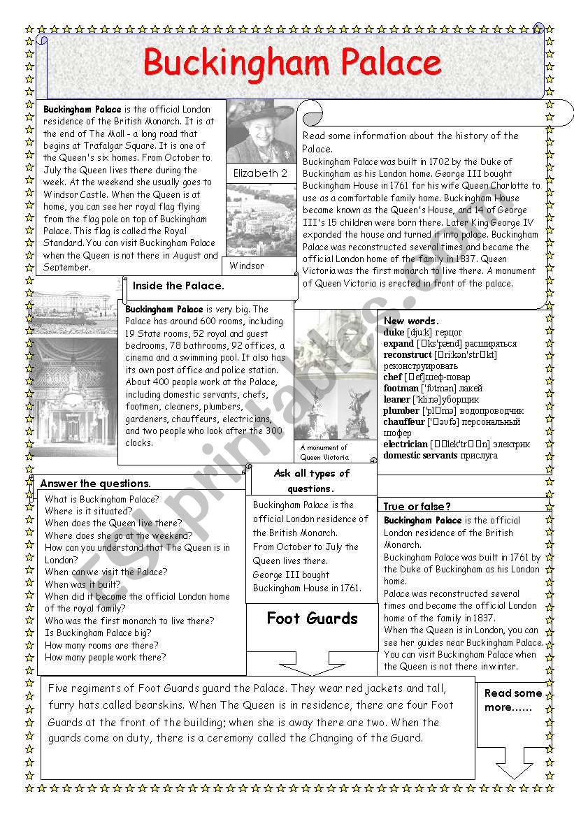Buckingham Palace (2 pages) worksheet