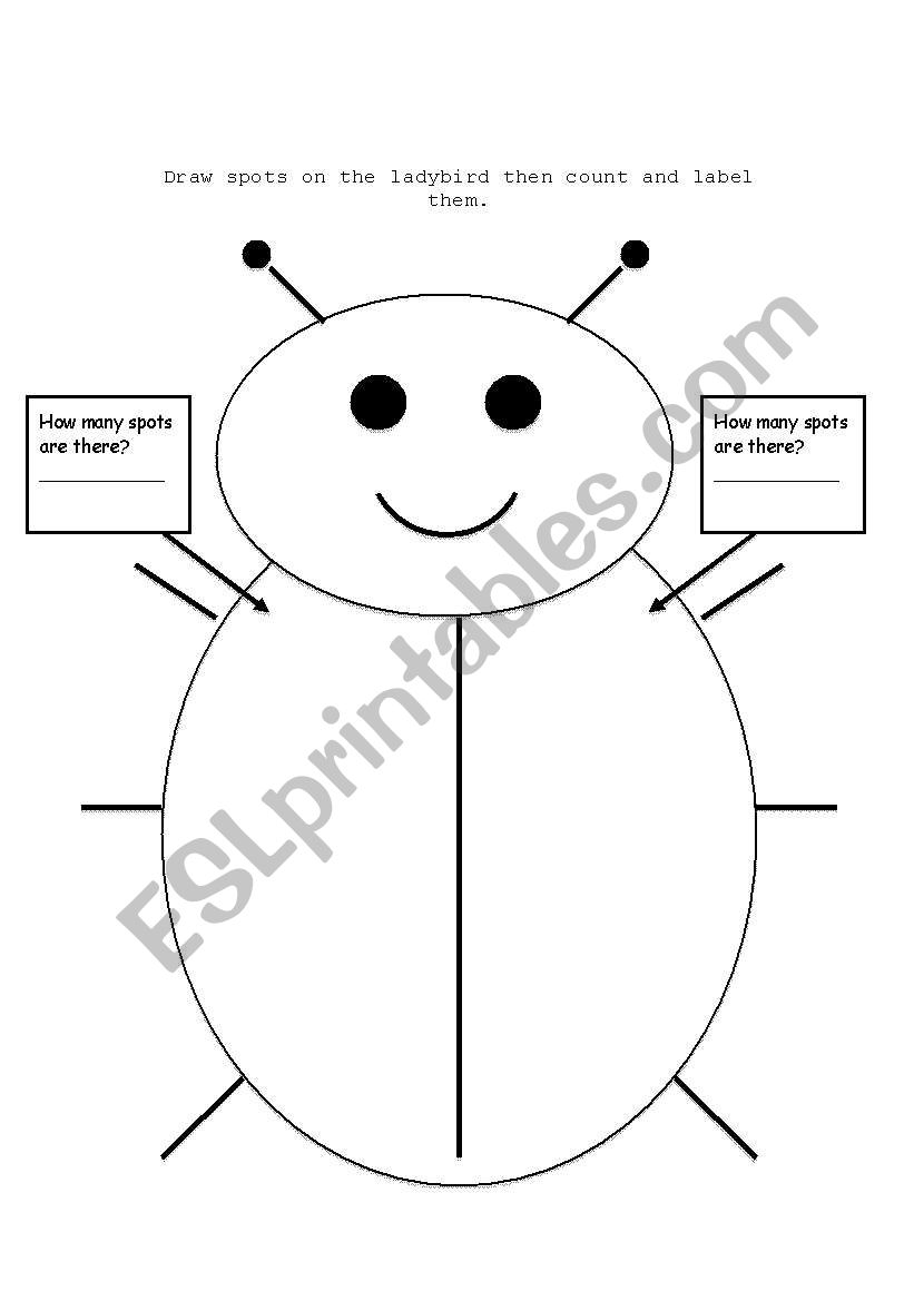 Ladybird spots worksheet