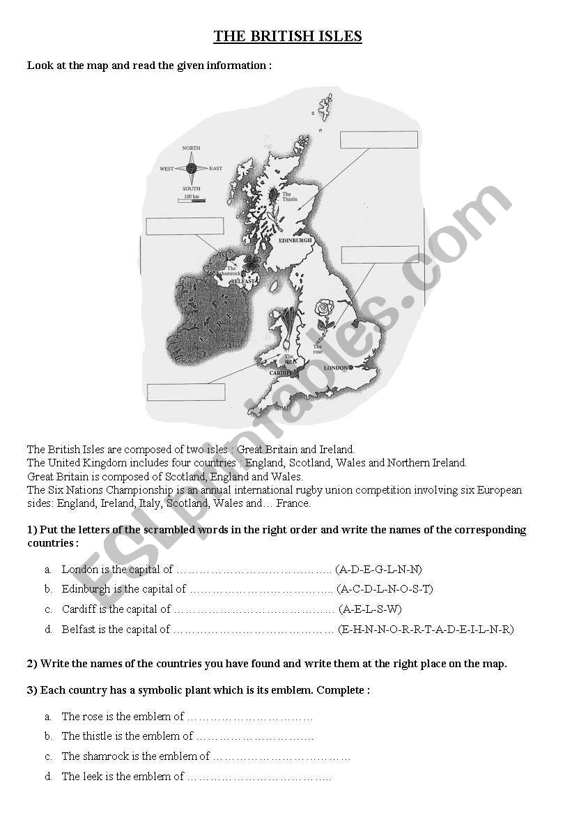 The British Isles worksheet