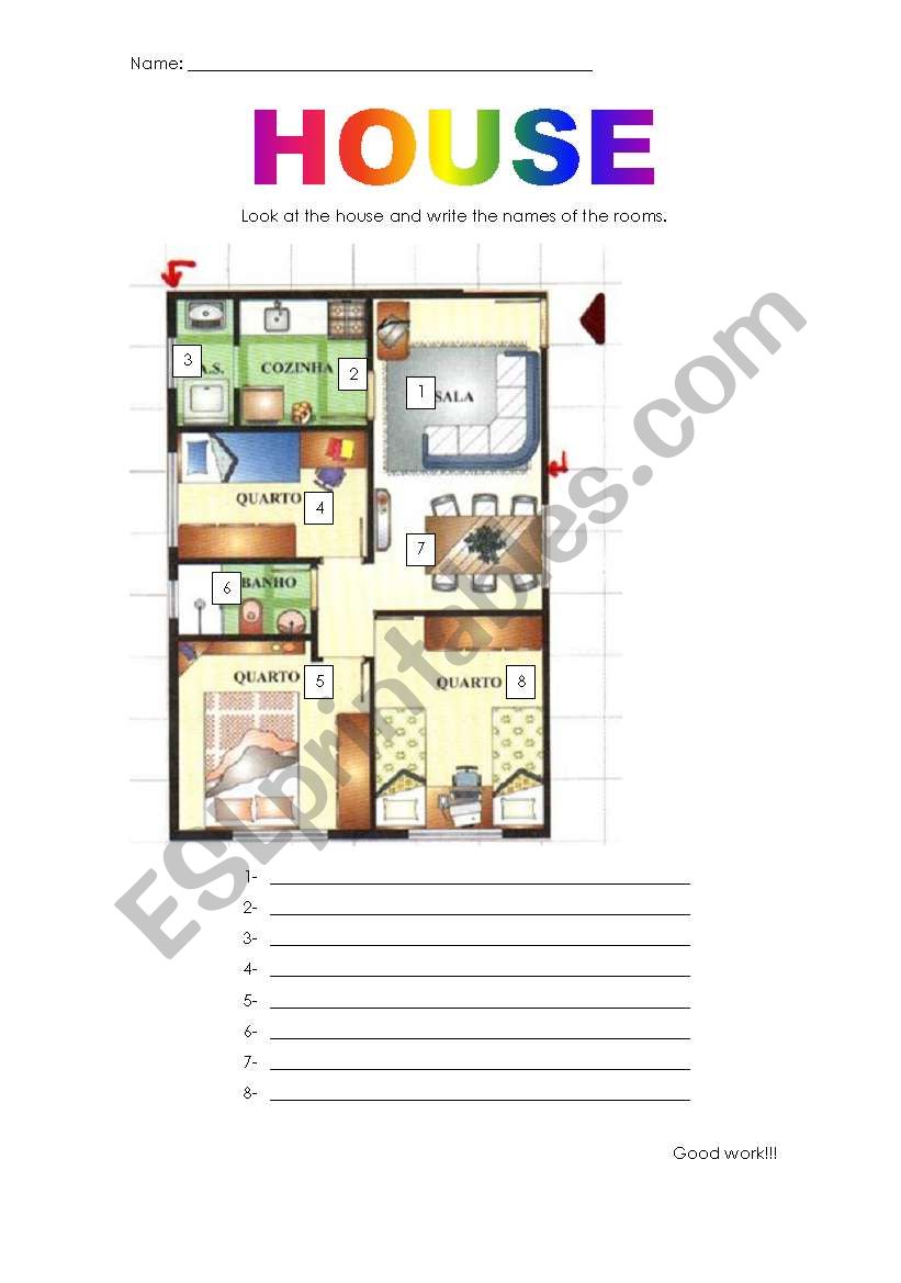 house worksheet