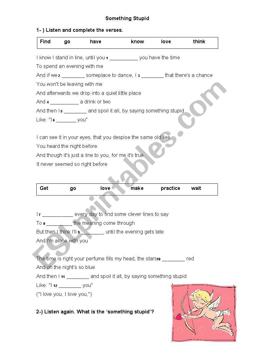 Something Stupid worksheet