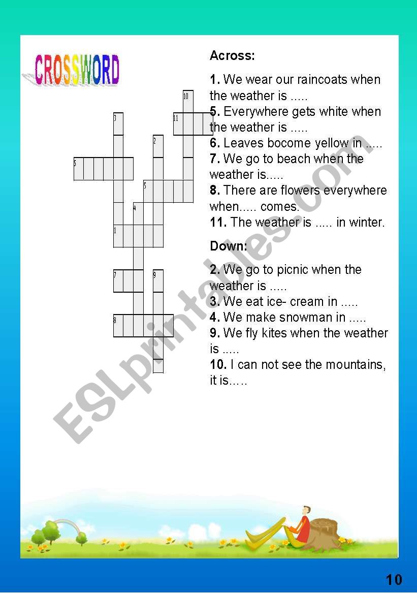 crossword worksheet