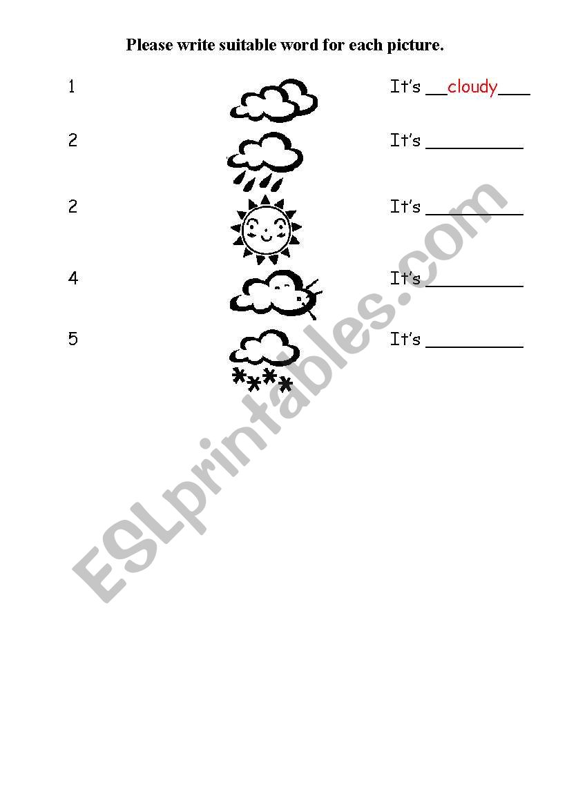 weather worksheet