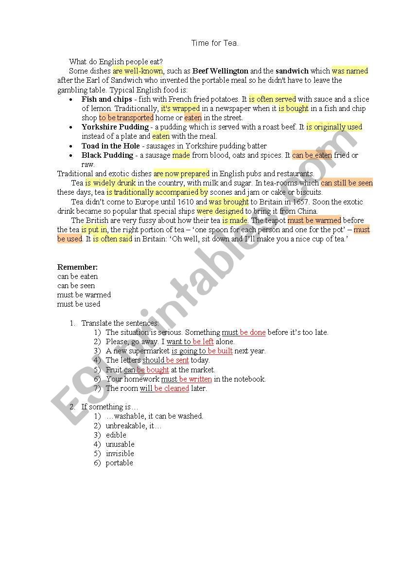Infinitive Passive Topic UK worksheet