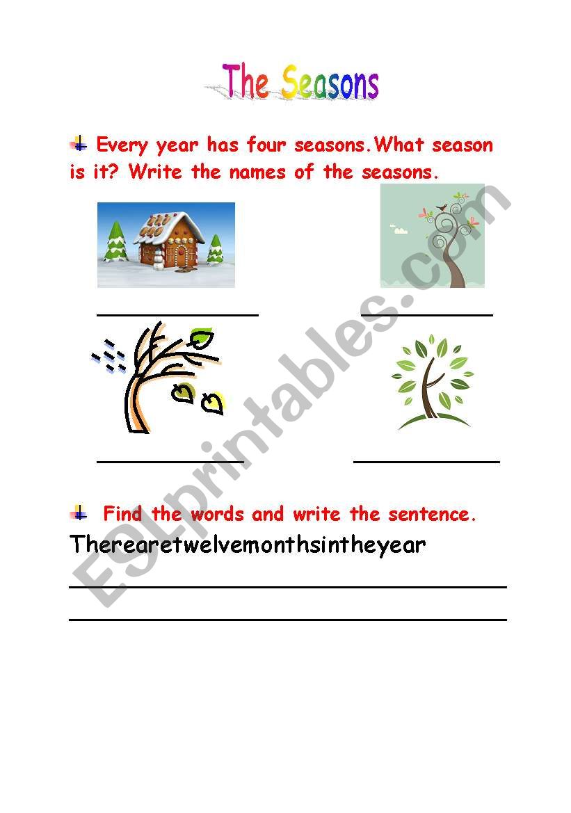 The seasons worksheet