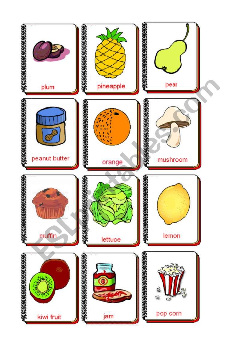 Flashcards food and drink 4 worksheet