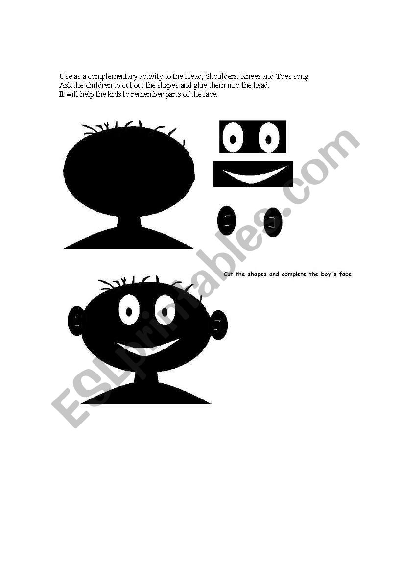 Complete his face worksheet