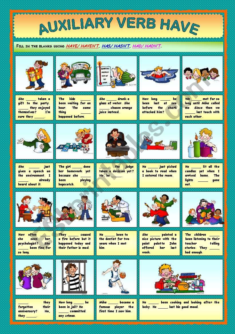 Auxiliary Verb Have worksheet