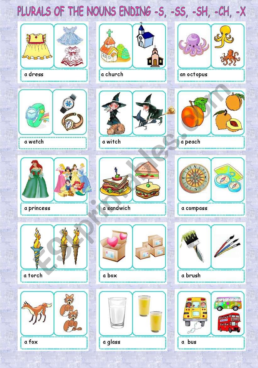 S Ch Sh X Verbs Printable Worksheet