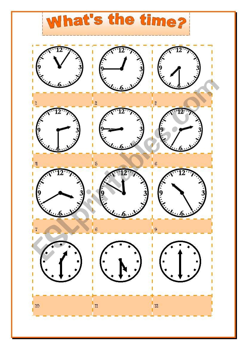 Whats the time? worksheet