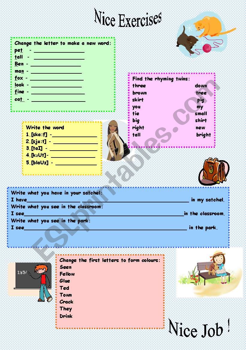 Nice exercises worksheet