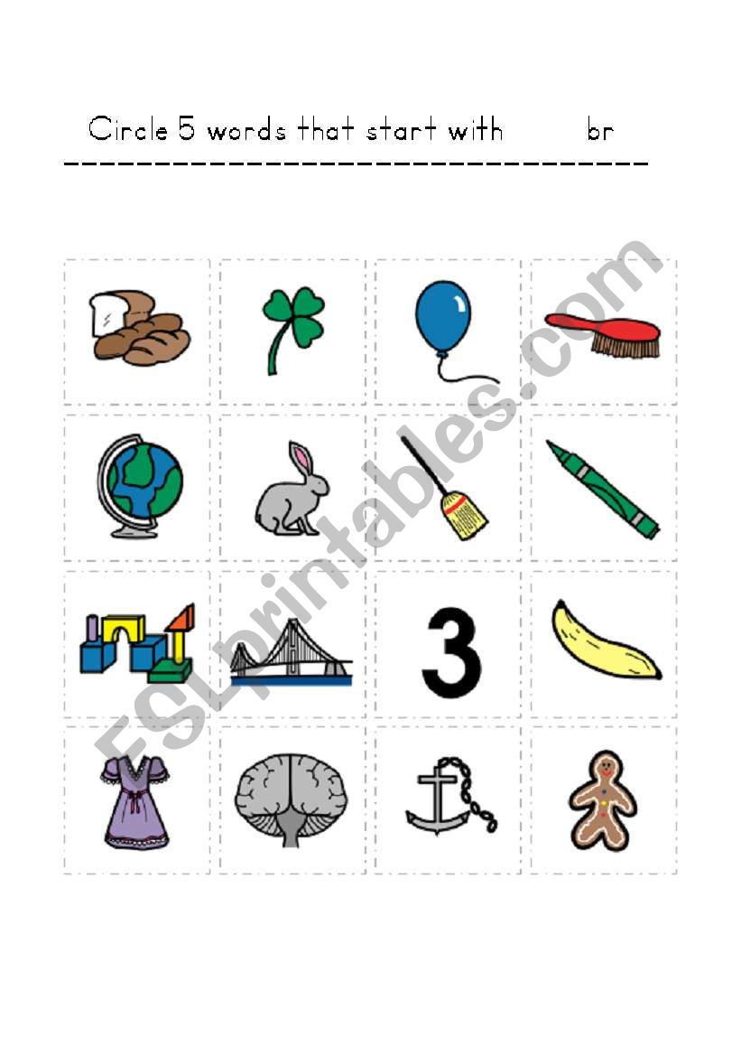 circle blends worksheet