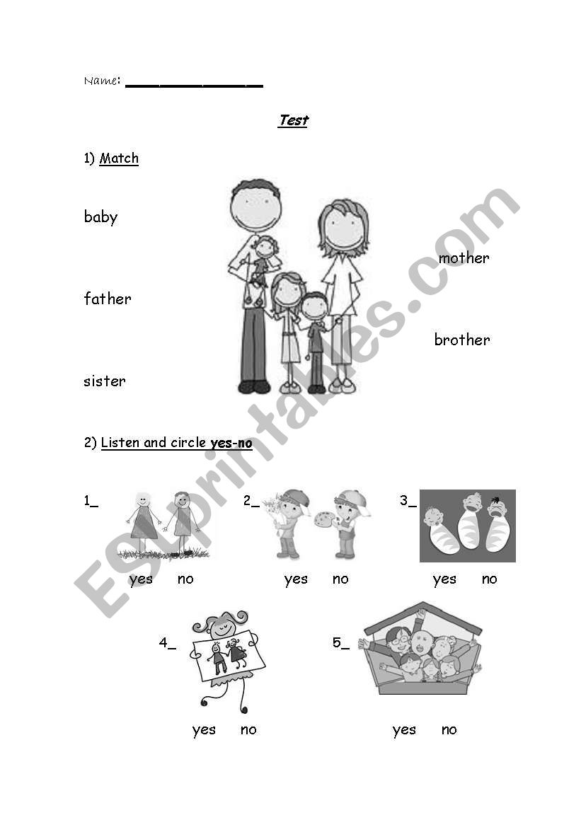 Family worksheet