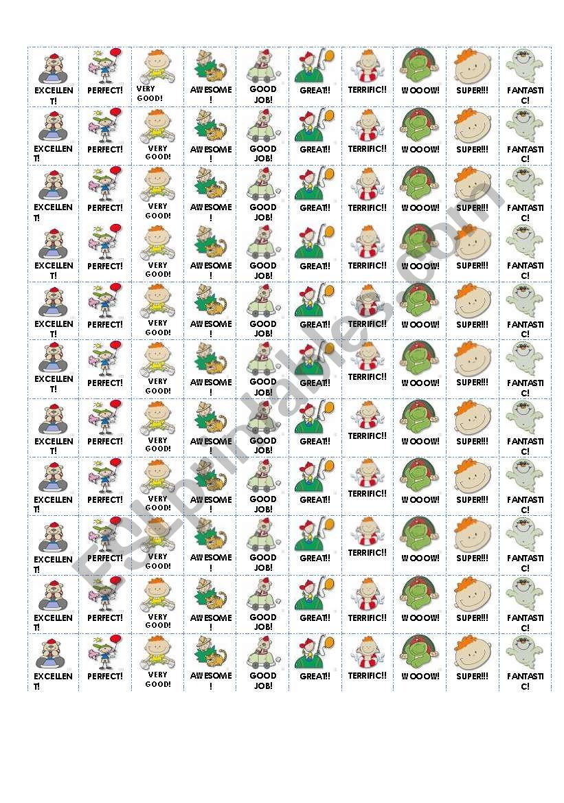 STICKERS FOR BOYS worksheet