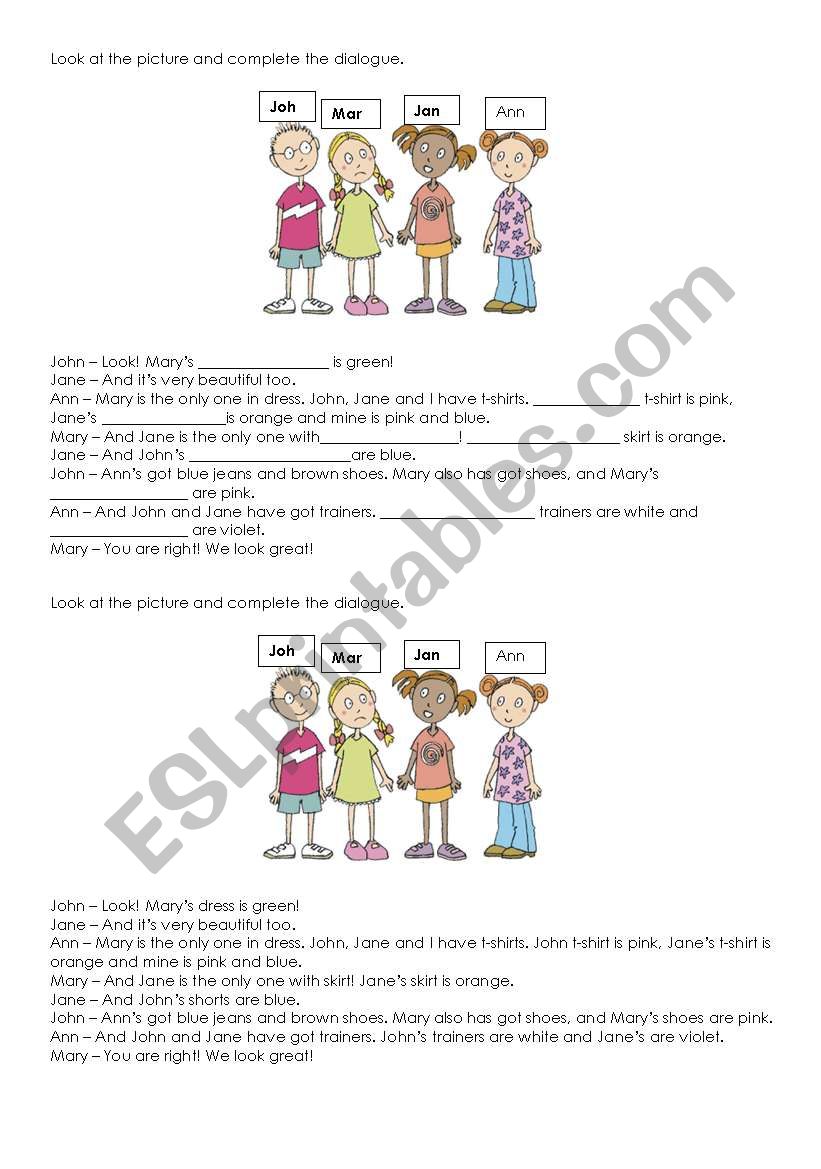 Clothes worksheet