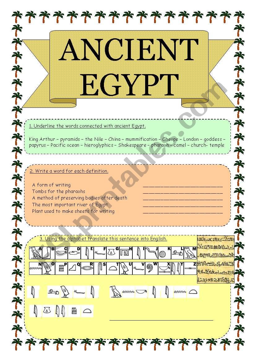 ANCIENT EGYPT worksheet