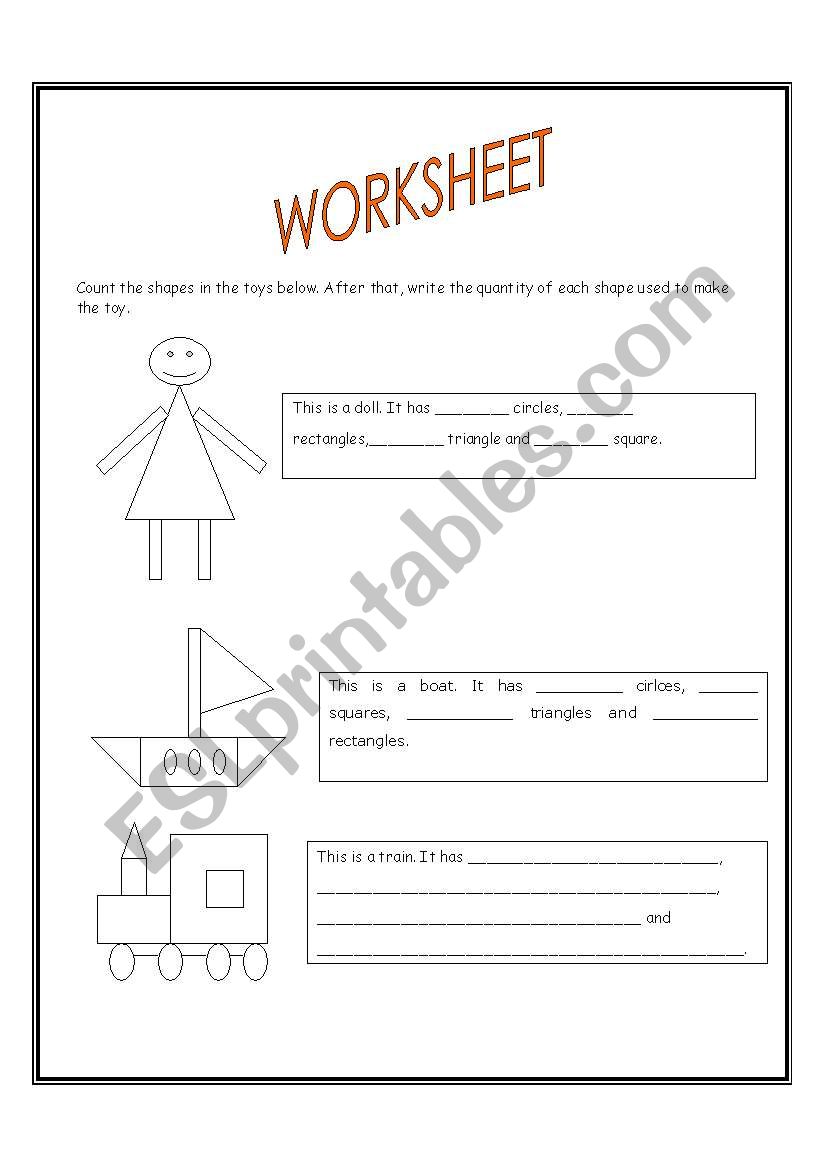 shapes  worksheet worksheet