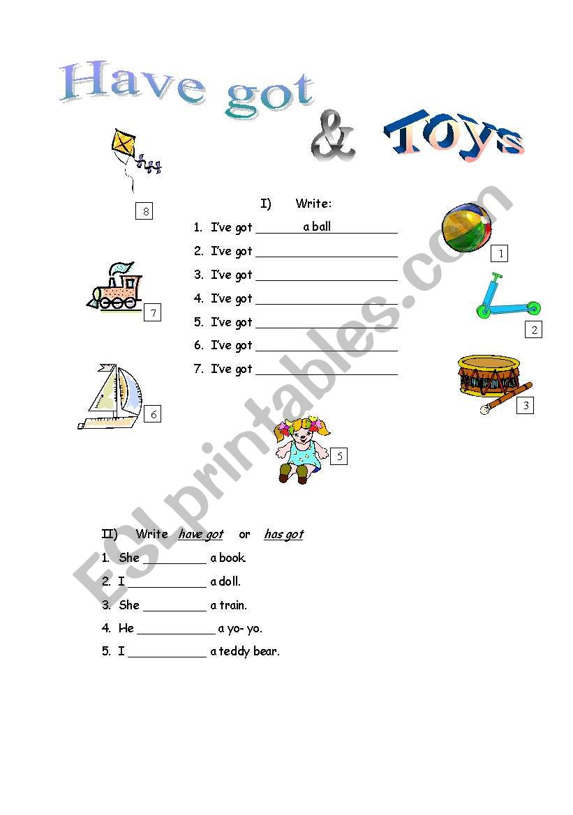 toys worksheet
