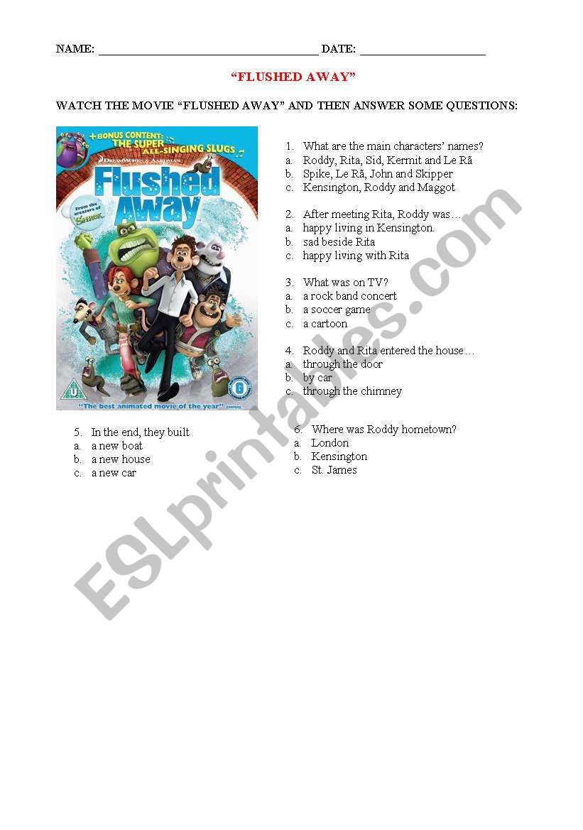 MOVIE - FLUSHED AWAY - CHILDRENS LEVEL 