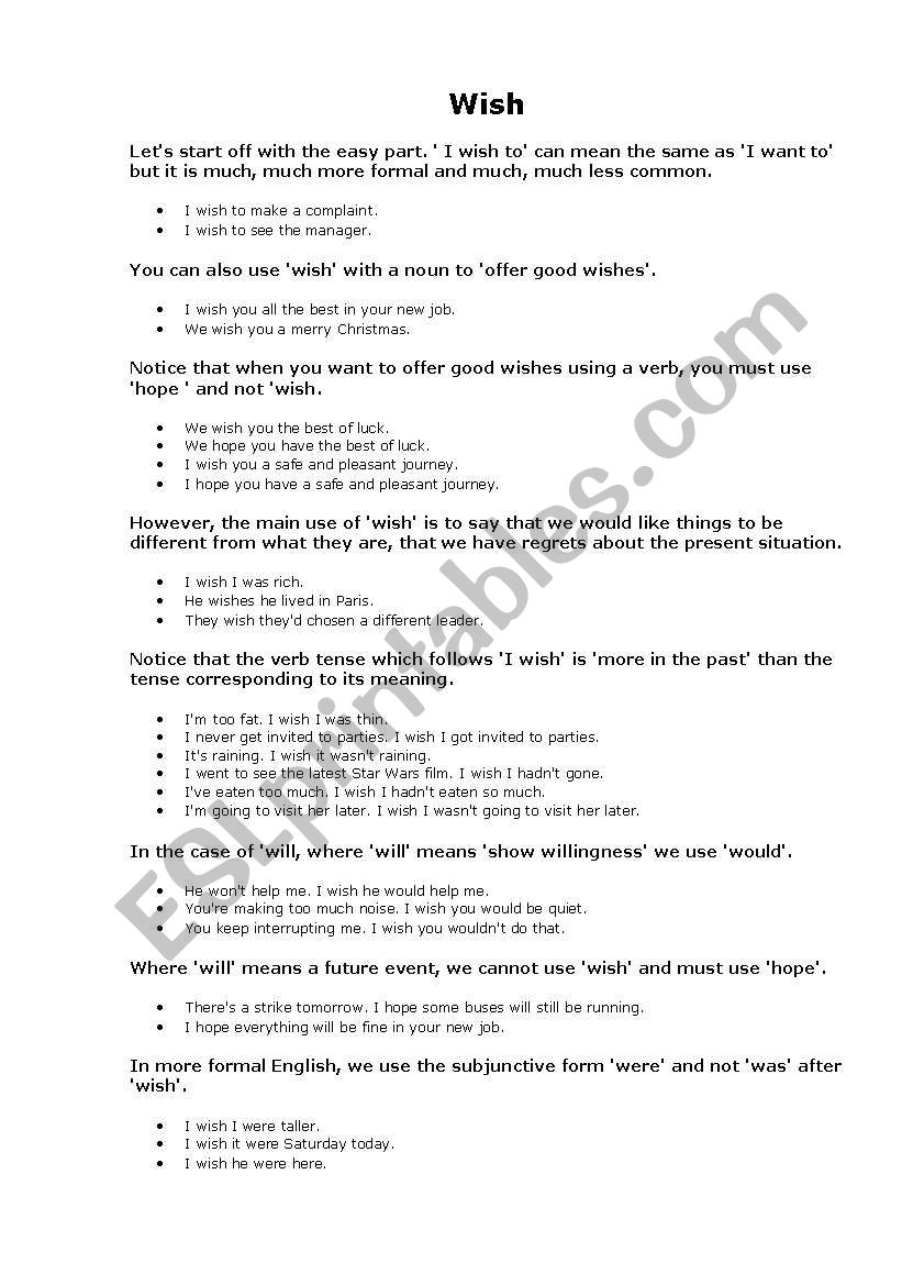 Grammar worksheet