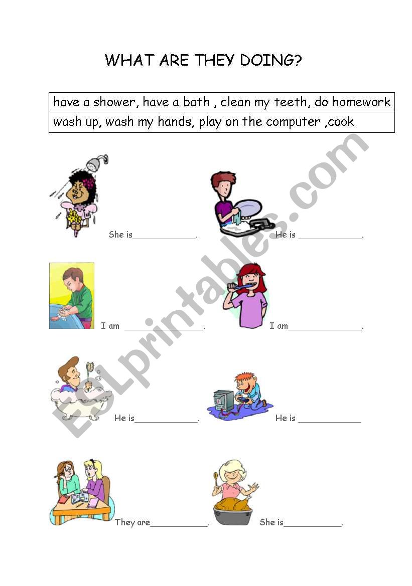 present contnuous tense worksheet
