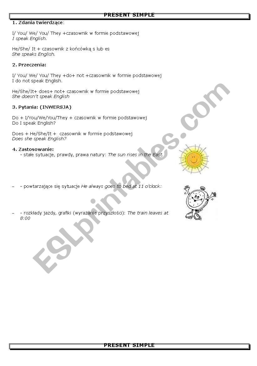 present simple definition worksheet